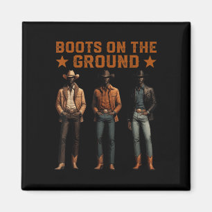 Laarzen Op De Grond Western Rodeo Zwarte Cowboys S Magneet