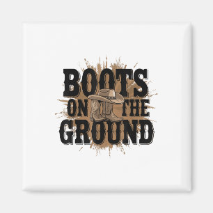 Laarzen op de grond Westerne Cowboy Rodeo Country Magneet