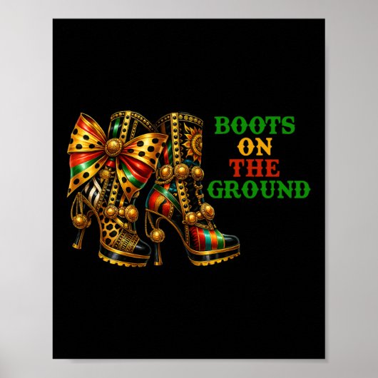 Laarzen op de grond Westerne cowboylaarzen Junetee Poster (Voorkant)