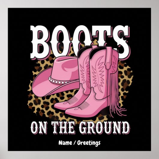 Laarzen op de grond Westerne Cowgirl Linedance Poster (Voorkant)