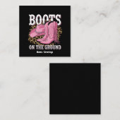 Laarzen op de grond Westerne Cowgirl Linedance Vierkante Visitekaartje (Voorkant / Achterkant)