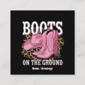Laarzen op de grond Westerne Cowgirl Linedance Vierkante Visitekaartje (Voorkant)