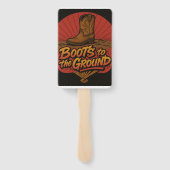 Laarzen op de grond - Westerne Vibe Hand Fans Handwaaier (Achterkant)