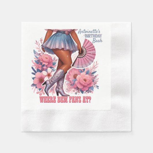 Laarzen op de Grond Westerse Glam Cowgirl Servet (Voorkant)