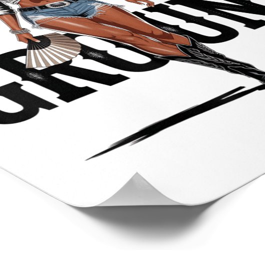 Laarzen op de grond Zwarte Cowgirl Melanine Vrouwe Poster (Hoek)