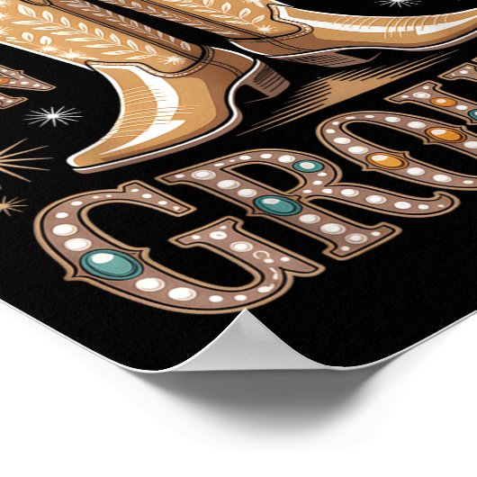 Laarzen op de grond Zwarte Cowgirl Western waar Th Poster (Hoek)