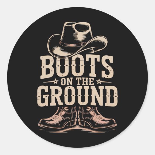 Laarzen op de grondlijn Dansende lijn Danslijn D Ronde Sticker (Voorkant)