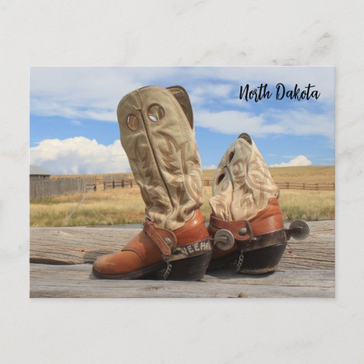 Laarzen uit North Dakota Briefkaart (Voorkant)