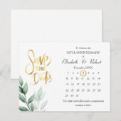 Laat 50e Jubileum elegant de datumkalender Aankondigingskaart (Voorkant / Achterkant)