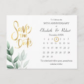 Laat 50e Jubileum elegant de datumkalender Aankondigingskaart (Voorkant)