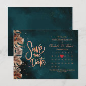 Laat 50e Jubileum luxe de datumkalender Aankondigingskaart (Voorkant / Achterkant)