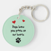 Laat aangepaste naam uw foto pootafdrukken aqua sleutelhanger (Achterkant)