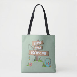 Laat Alleen Voetafdrukken Bord Kamperen Wandelen Tote Bag
