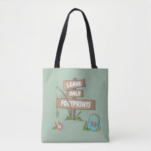 Laat Alleen Voetafdrukken Bord Kamperen Wandelen Tote Bag
