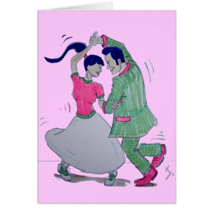 laat allen de draai doen van het swing dansers