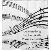 LAAT ALLES DAT Psalm 150 Muziek HEEFT BREATH Douchegordijn (Voorkant)
