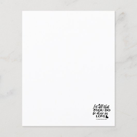 Laat alles geschieden in liefde (1 Kor.16:14) (Achterkant)