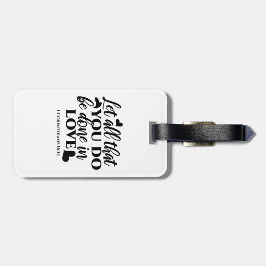 Laat alles geschieden in liefde (1 Kor.16:14) Bagagelabel (Achterkant horizontaal)