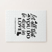 Laat alles geschieden in liefde (1 Kor.16:14) Legpuzzel (Horizontaal)