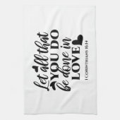 Laat alles geschieden in liefde (1 Kor.16:14) Theedoek (Verticaal)