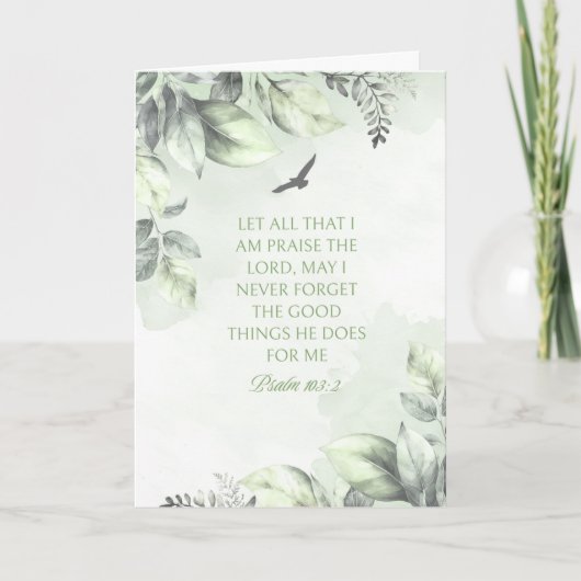 Laat alles wat ik ben loven de Heer Psalm 103:2 Kaart (Voorkant)