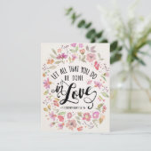 Laat alles wat je doet in liefde gebeuren feestdagenkaart (Staand voorkant)