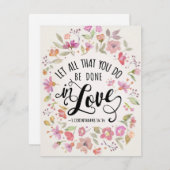 Laat alles wat je doet in liefde gebeuren feestdagenkaart (Voorkant / Achterkant)