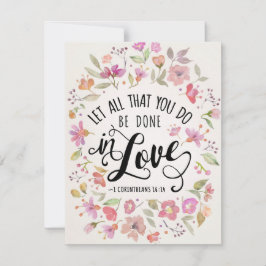 Laat alles wat je doet in liefde gebeuren feestdagenkaart