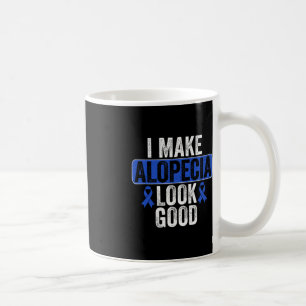 Laat Alopecia er goed uit zien met een blauw lintj Koffiemok