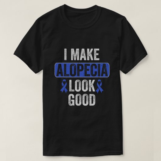 Laat Alopecia er goed uit zien met een blauw lintj T-shirt (Design voorkant)