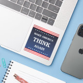 Laat Amerika opnieuw nadenken - Anti-Trump Biden B Sticker (Laptop met iPhone)