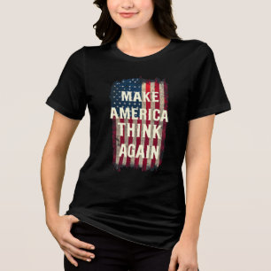 Laat Amerika opnieuw nadenken Bold Grunge Vertical Tri-Blend Shirt