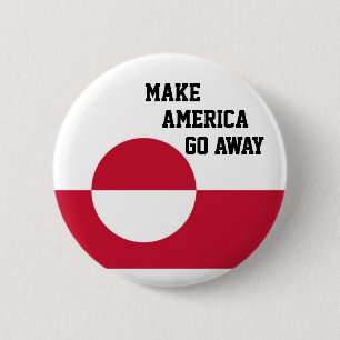 Laat Amerika verdwijnen - Groenland vlag Ronde Button 5,7 Cm