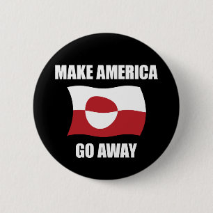 Laat Amerika verdwijnen - Groenlandse vlag Anti Tr Ronde Button 5,7 Cm