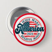 Laat Amerika weer geloven, Ronde Button 7,6 Cm (Voorkant /achterkant)