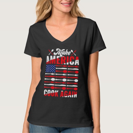 Laat Amerika weer koken T-shirt (Voorkant)