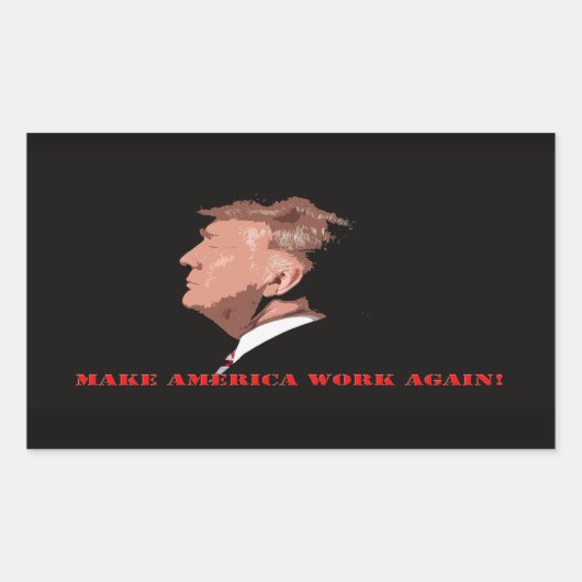 Laat Amerika weer werken Rechthoekige Sticker (Voorkant)