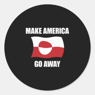Laat Amerika Weggaan - Groenland Vlag Anti Trump Ronde Sticker
