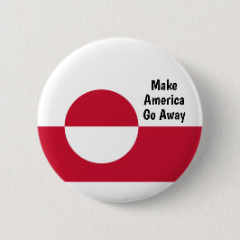 Laat Amerika Weggaan - Groenland vlag  Ronde Button 5,7 Cm