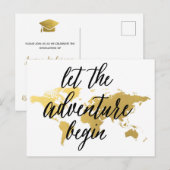 Laat avontuur Afstuderen Briefkaart wereldkaart be (Voorkant / Achterkant)