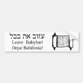 Laat Babylon! Bumpersticker (wit) (Voorkant)