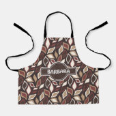 Laat beige bruin minimaal patroon schort (Voorkant)