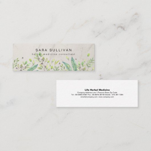 Laat bessen kruidengeneeskunde kruiden mini visitekaartje (Voorkant / Achterkant)