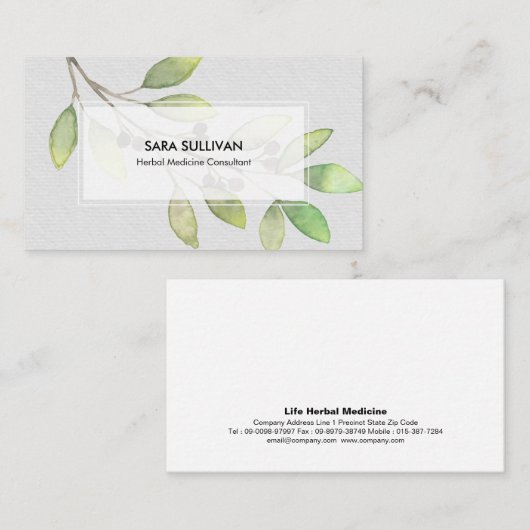 Laat bessen kruidengeneeskunde kruiden visitekaartje (Voorkant / Achterkant)