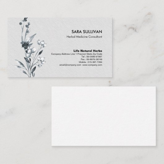 Laat bessen kruidengeneeskunde kruiden visitekaartje (Voorkant / Achterkant)