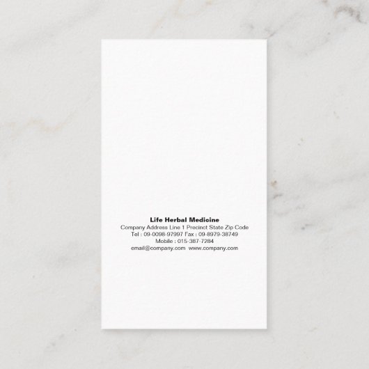 Laat bessen kruidengeneeskunde kruiden visitekaartje (Achterkant)