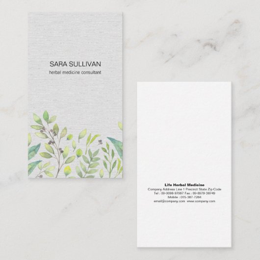 Laat bessen kruidengeneeskunde kruiden visitekaartje (Voorkant / Achterkant)