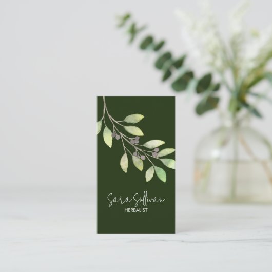 Laat bessen kruidengeneeskunde kruiden visitekaartje (Staand voorkant)