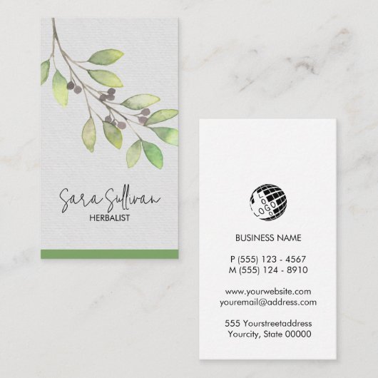 Laat bessen kruidengeneeskunde kruiden visitekaartje (Voorkant / Achterkant)