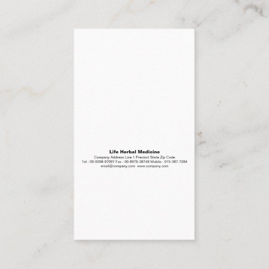 Laat bessen kruidengeneeskunde kruiden visitekaartje (Achterkant)